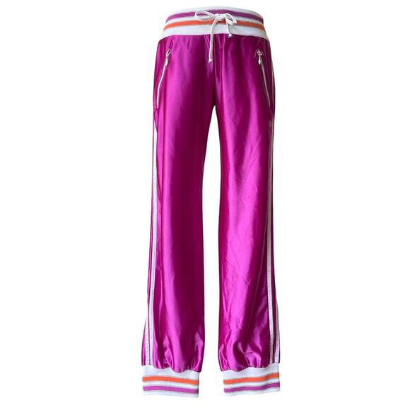 Y2K Track Pants Joggers Everlast Small Fuchsia Shiny Satin Boxing streetwear - Picture 1 of 7